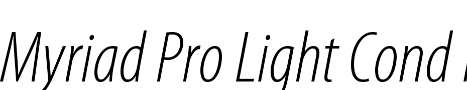 Myriad Pro Light Condensed Italic Font Download Free